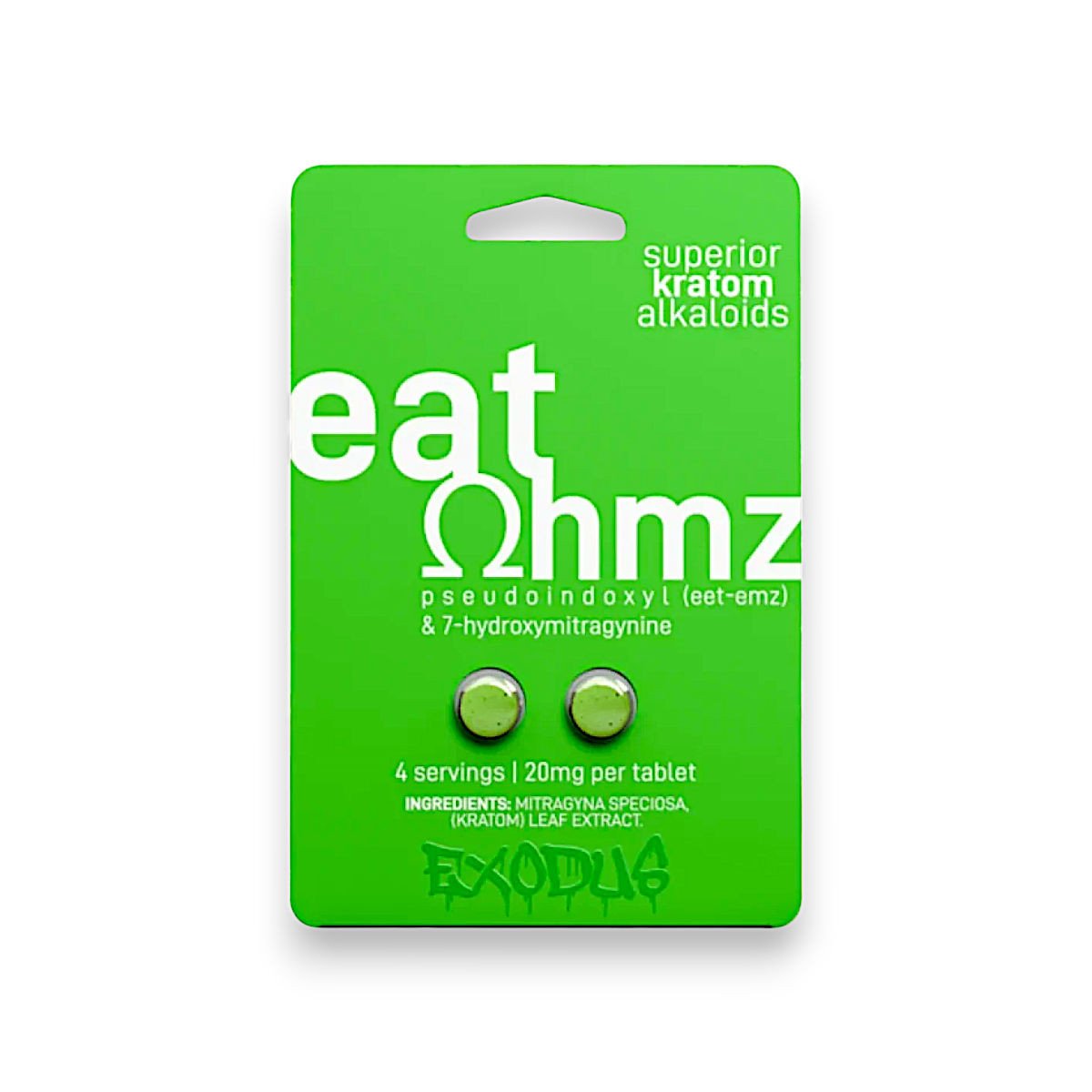 eat ohmz kratom extract green pseudo+7 oh 20mg per tablet