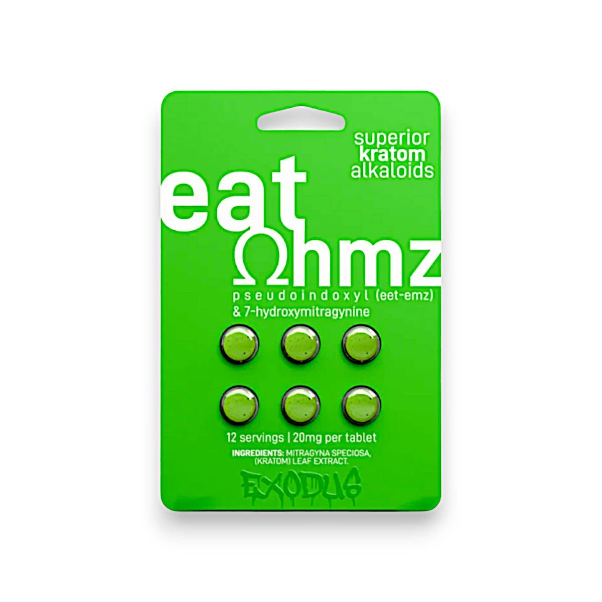 eat ohmz kratom extract green pseudo+7 oh 20mg per tablet